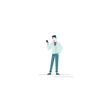 Man with a phone Stock Illustration