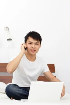 Man on phone Stock Photos
