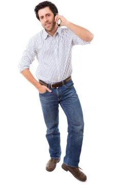 Man at the phone Stock Photos