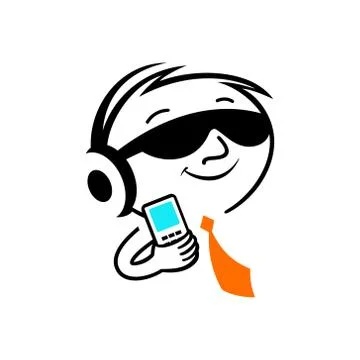 Man with phone sign Stock Illustration