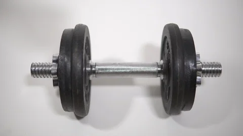 Man pick a barbell Stock Footage
