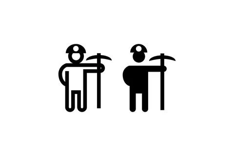 Man with a pickaxe icon. Vector illustration design Stock Illustration
