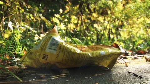 The man picked up the empty package Stock Footage 88142337