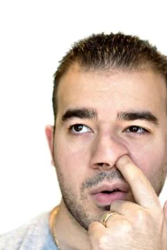 Man Picking His Nose Stock Photos