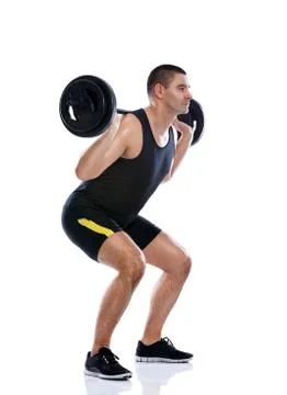 Man picking up weight Stock Photos
