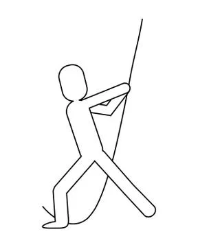 Man pictogram pulling rope icon イラスト素材