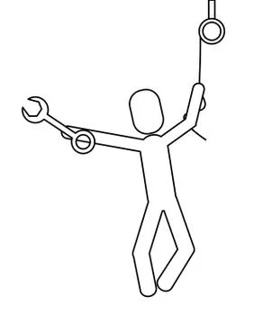 Man pictogram pulling rope icon Stock Illustration