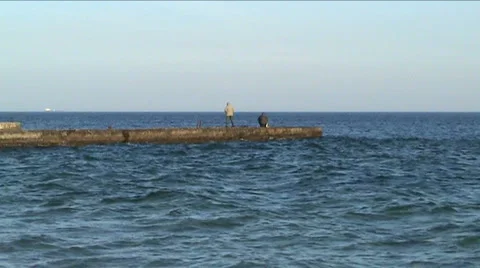 Man on a pier 스톡 동영상 917221