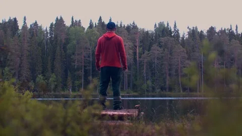 Man on the pier Video stock 95655541