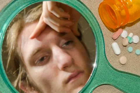 Man with pills Stock Photos