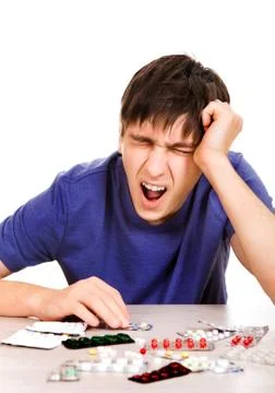 Man with a Pills Stock Photos