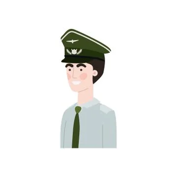 Man pilot avatar character Stock Illustration