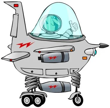 Man piloting a star ship Stock Illustration