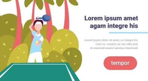 Man ping pong player hold racket palm landscape background male sport activity Stock Illustration