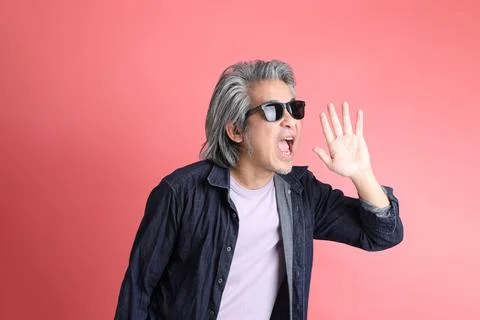 Man on Pink Stock Photos