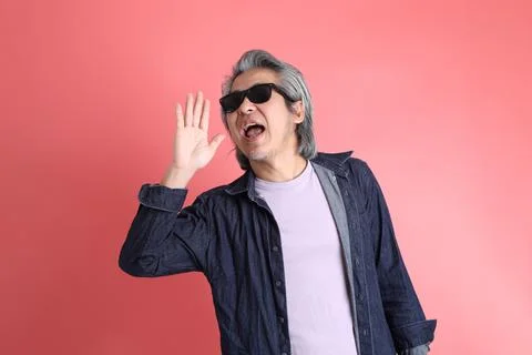 Man on Pink Stock Photos