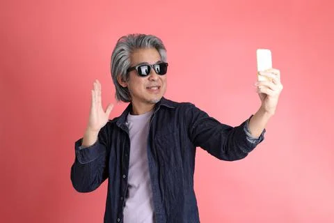 Man on Pink Stock Photos