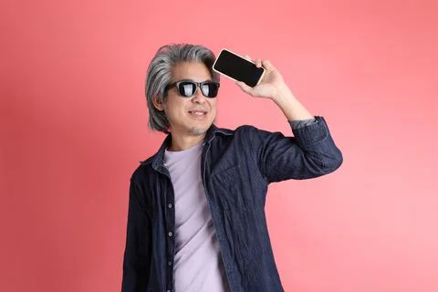 Man on Pink Stock Photos