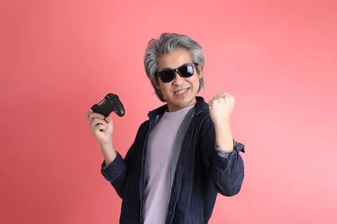 Man on Pink Stock Photos
