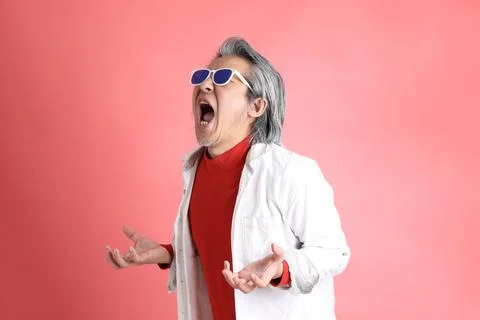 Man on Pink Stock Photos
