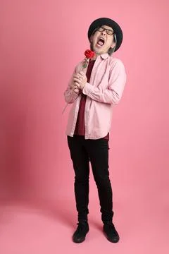 Man in Pink Stock Photos