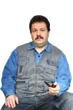 Man with pipe Stock Photos