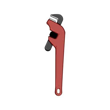 Man pipe wrench cartoon vector illustration Stock Illustration