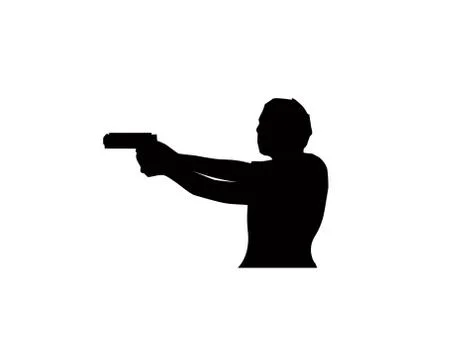 Man with pistol illustration Stock Illustration