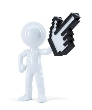 Man with pixel pointer. Stock Illustration