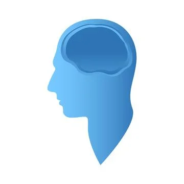Man with place for information in brain. Vector illustration. Illustrazione stock