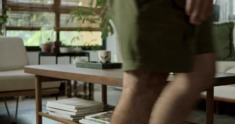 Man place terrarium on table Stock Footage 237658632