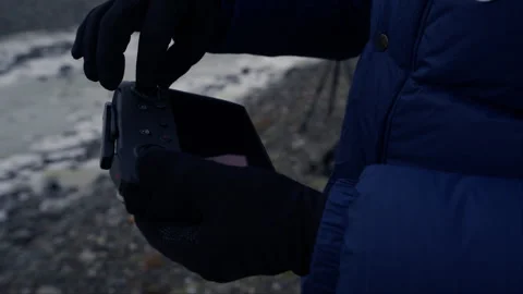 A Man Placing The Stick To A Drone Controller Stock Footage 241008608