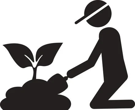 Man Planting Tree Stock Illustration