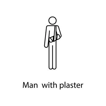 Man with plaster icon. Element of medicine icon with name for mobile concept and Illustrazione stock