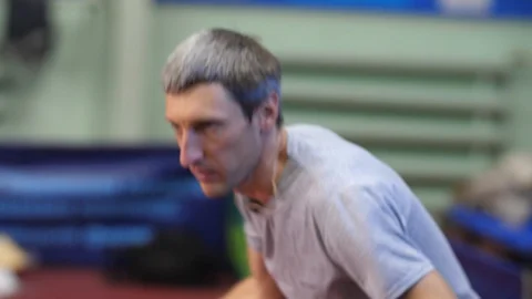 Man play at ping pong Stock Footage 124969414