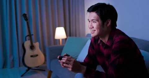 Man play video games Stock Footage 130738634