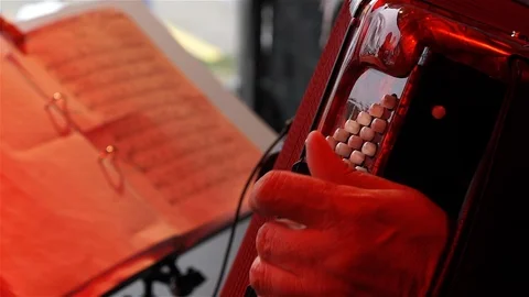 Man Playing Accordion. Stock Footage 102845165