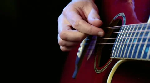 Man playing an acoustic guitar. Stock Footage 60122700