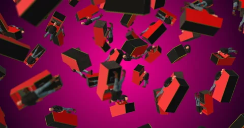 Man playing arcade machine falling slow motion Video stock 154219162