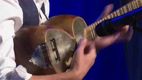 Man Playing Azerbaijani Tar Classical Musical  Instrument Stock Footage 232509689