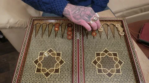Man playing backgammon Stock Footage 59856851
