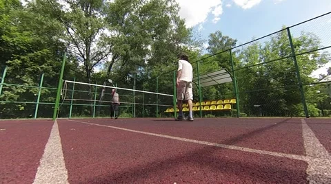 Man playing badminton Stock Footage 51250288