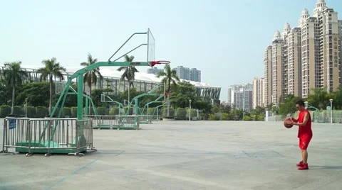 A man is playing basketball Stock Footage 42908854