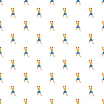 Man playing basketball seamless pattern background Stockillustratie
