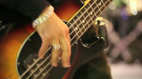 Man playing bass Stock Footage 8649410