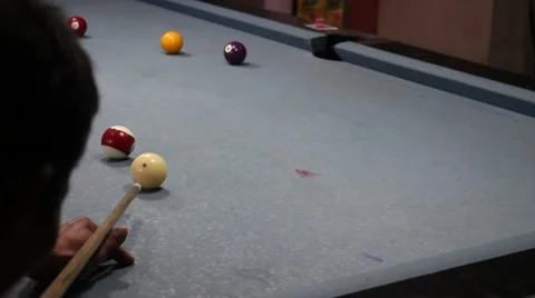 Man playing billiards Stock Footage 47455395