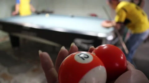 Man playing billiards Stock Footage 47457361