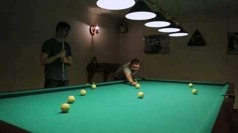 Man playing billiards Stock Footage 51446400