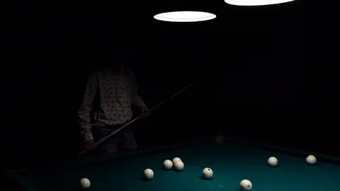 Man playing billiards Stock Footage 96000714