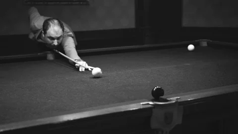 Man playing billiards Stock-Footage 98450644